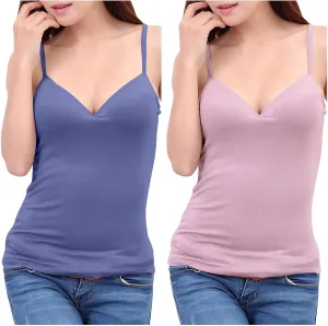 2 Pc Tank Tops for Women Casual Lightweight Going Out Crop Tops V Neck Tight Fit Breathable Quick Dry Comfy Tanks