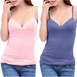 2 Pc Tank Tops for Women Casual Lightweight Going Out Crop Tops V Neck Tight Fit Breathable Quick Dry Comfy Tanks