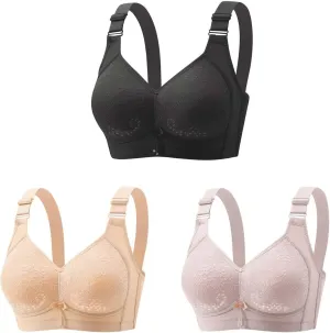 3Pcs Comfortable Bras for Women, New Wireless Bras with Support and Lift, Minimizer Bras Push Up Bralette Yoga Bras