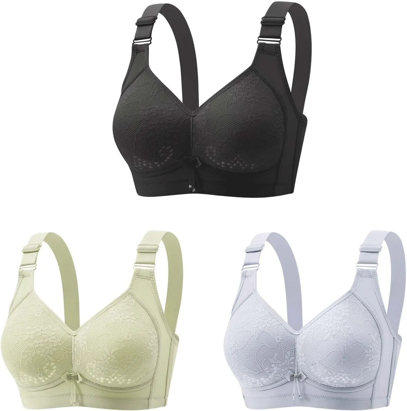 3Pcs Comfortable Bras for Women, New Wireless Bras with Support and Lift, Minimizer Bras Push Up Bralette Yoga Bras