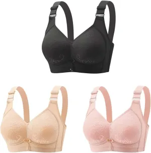 3Pcs Comfortable Bras for Women, New Wireless Bras with Support and Lift, Minimizer Bras Push Up Bralette Yoga Bras