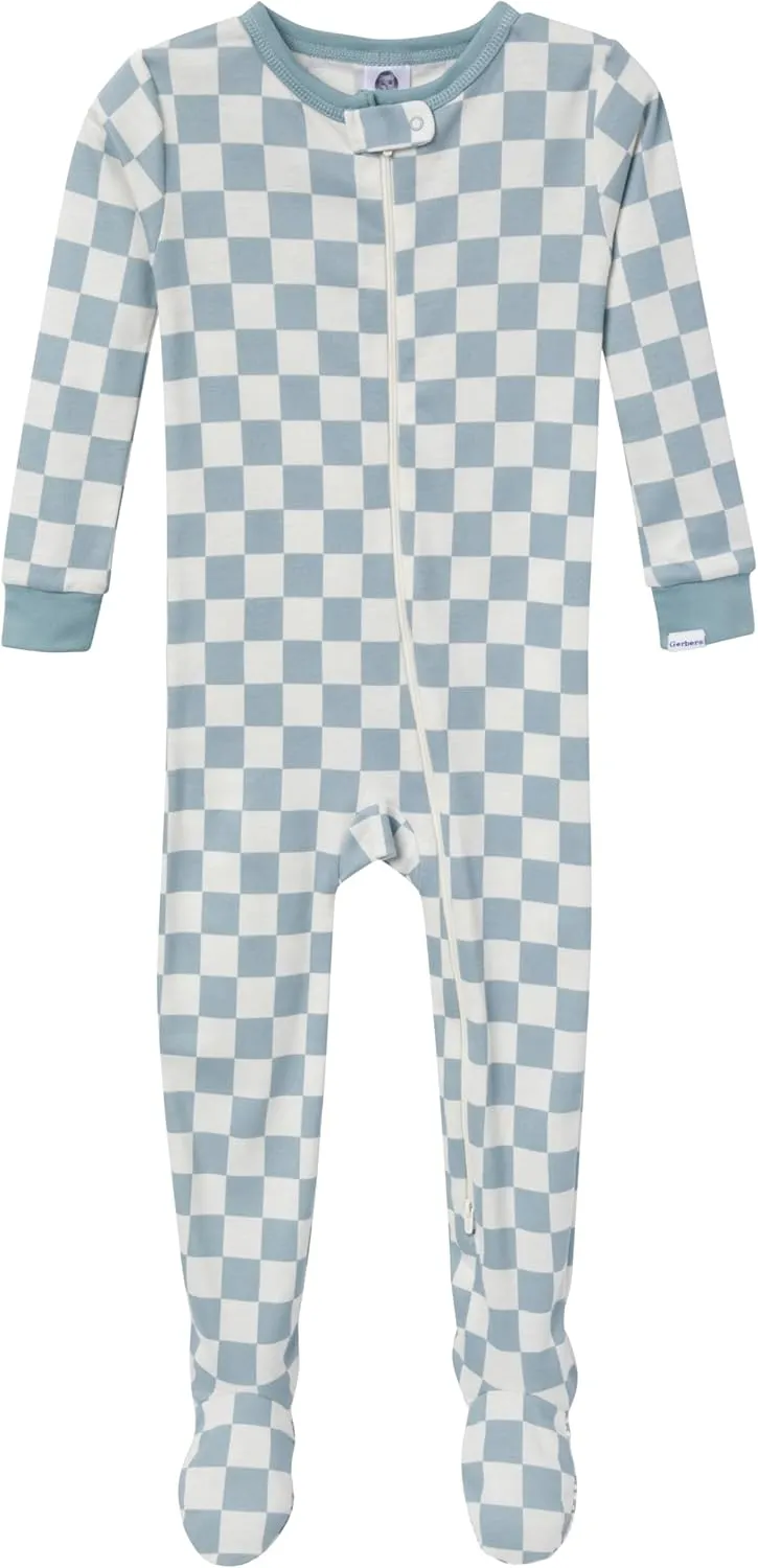 4-Pack Boys Safari Animals & Crab Snug Fit Footed Cotton Pajamas