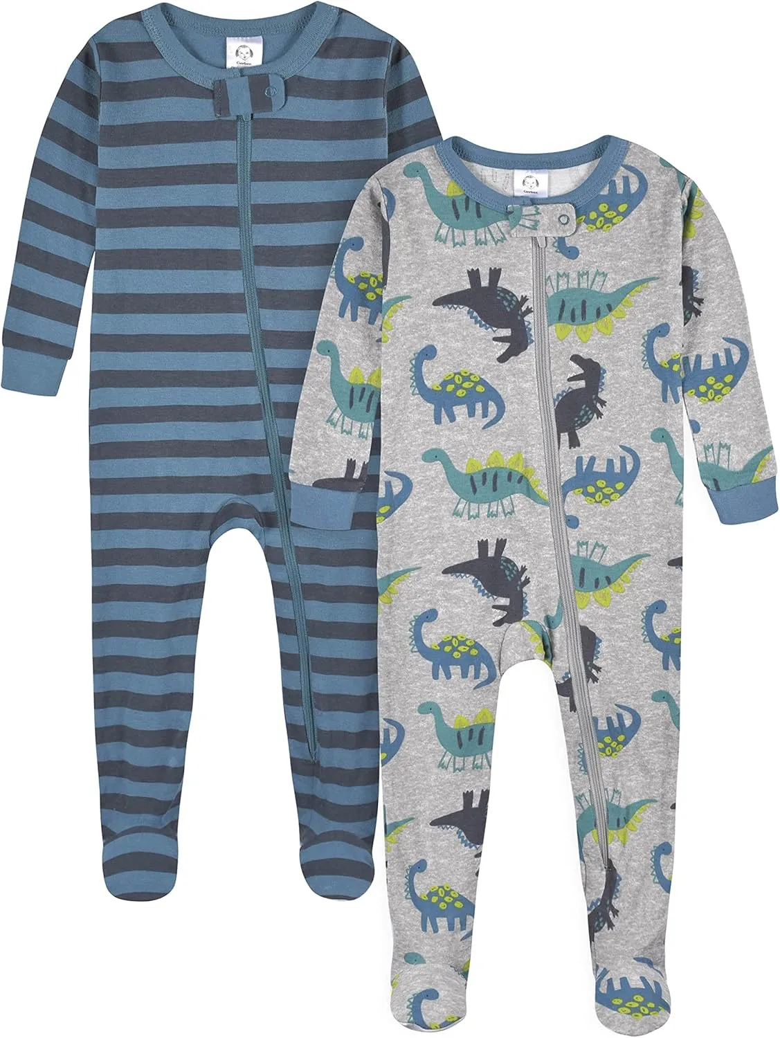 4-Pack Boys Safari Animals & Crab Snug Fit Footed Cotton Pajamas