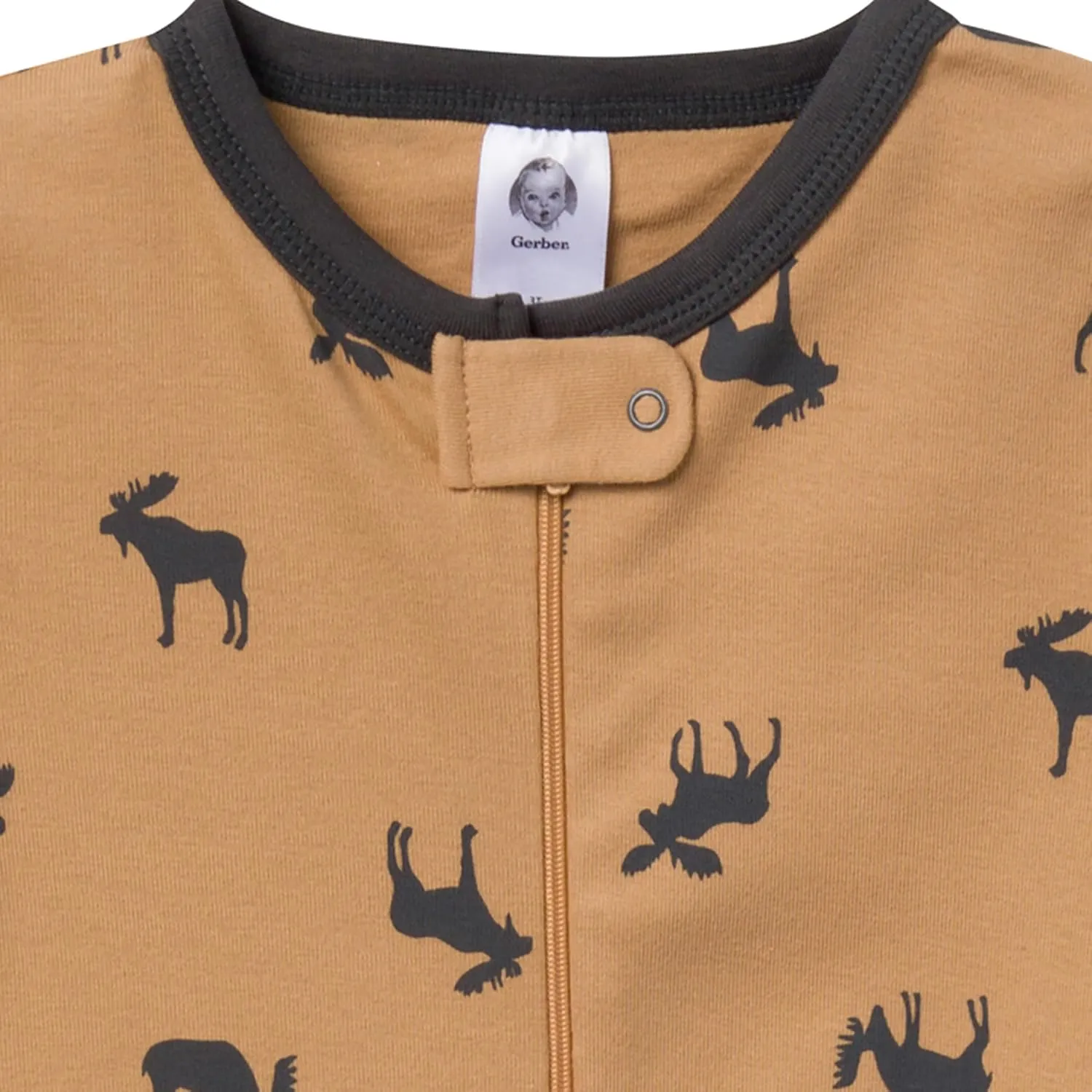 4-Pack Boys Safari Animals & Crab Snug Fit Footed Cotton Pajamas