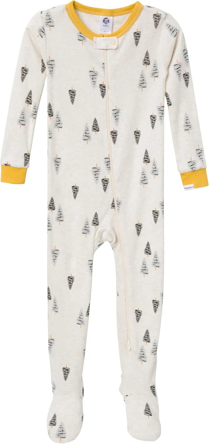 4-Pack Boys Safari Animals & Crab Snug Fit Footed Cotton Pajamas