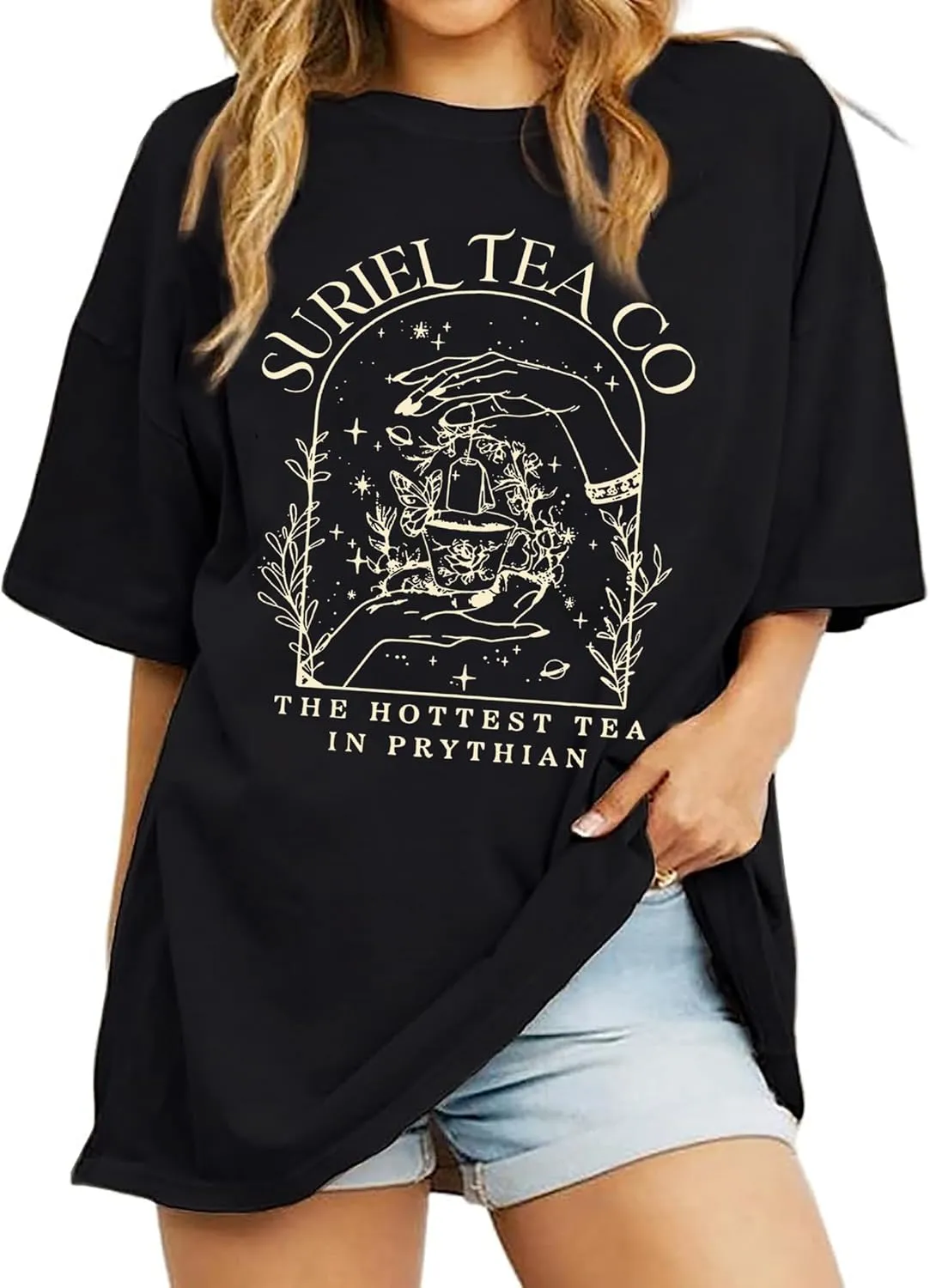 Acotar Velaris Shirt Women Acotar Night Court T Shirt Suriel Tea Co Funny Graphic Tee Casual Letter Print Shirt Tops