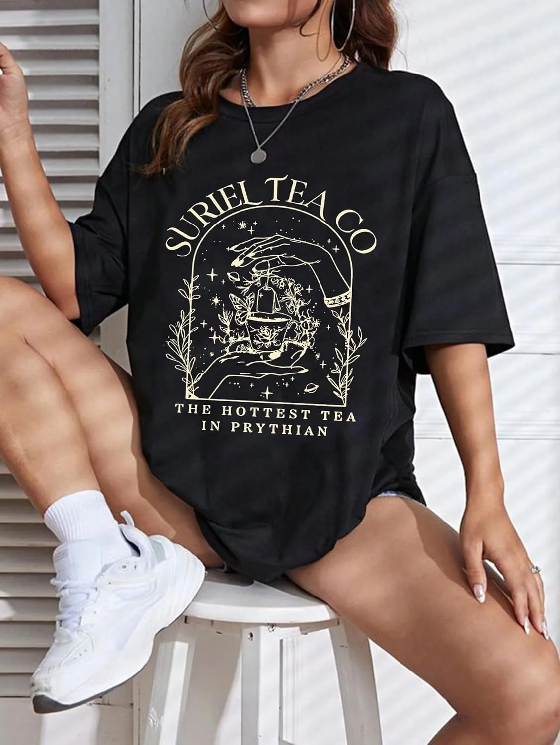 Acotar Velaris Shirt Women Acotar Night Court T Shirt Suriel Tea Co Funny Graphic Tee Casual Letter Print Shirt Tops