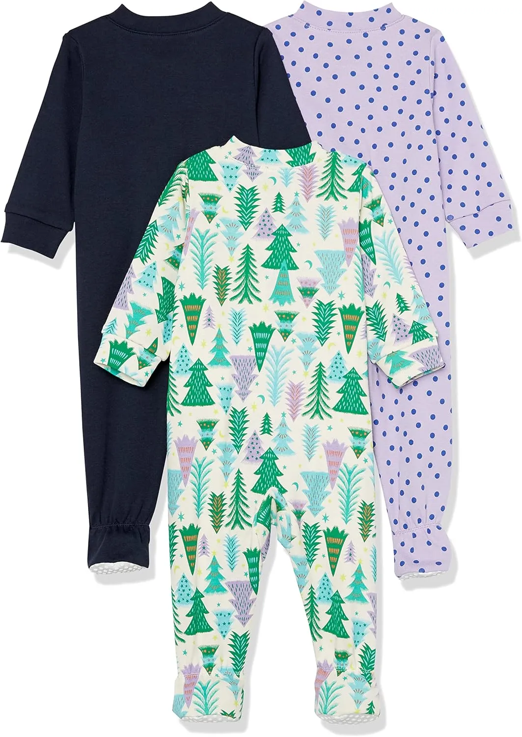 Amazon Essentials Unisex Toddlers and Babies' Cotton Snug-Fit Footed Sleeper Pajamas, Multipacks