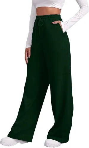 Aniywn Baggy Wide Leg Sweatpants for Women Joggers Workout Lounge with Pockets Yoga Pant Causal Drawstring High Waist Joggers