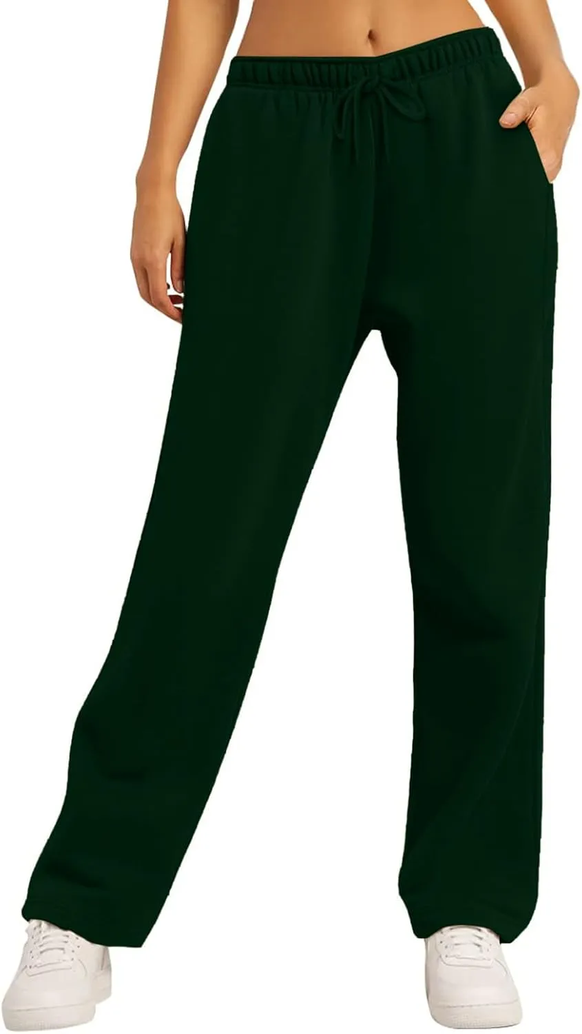 Aniywn Baggy Wide Leg Sweatpants for Women Joggers Workout Lounge with Pockets Yoga Pant Causal Drawstring High Waist Joggers