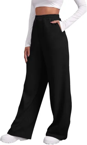 Aniywn Baggy Wide Leg Sweatpants for Women Joggers Workout Lounge with Pockets Yoga Pant Causal Drawstring High Waist Joggers