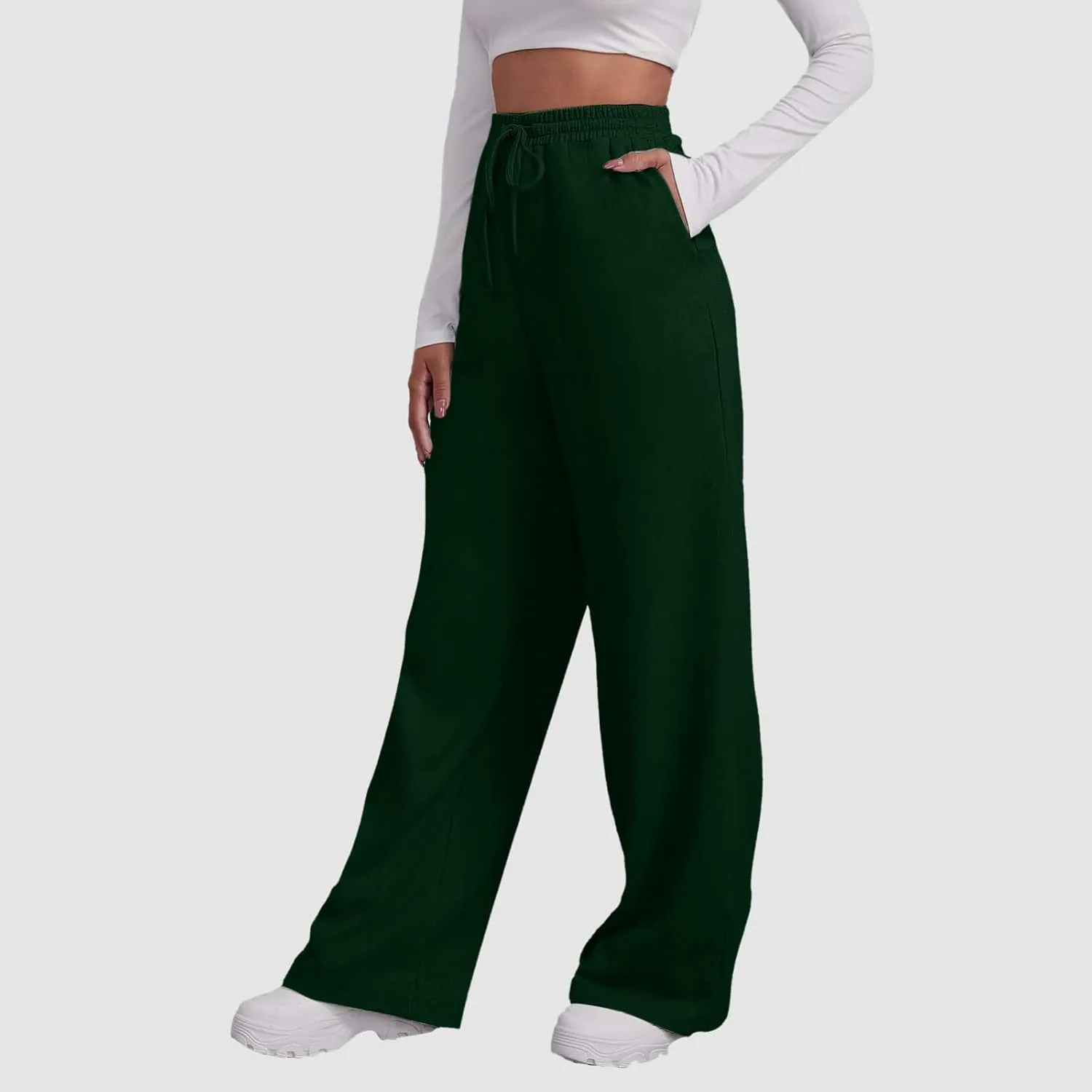 Aniywn Baggy Wide Leg Sweatpants for Women Joggers Workout Lounge with Pockets Yoga Pant Causal Drawstring High Waist Joggers