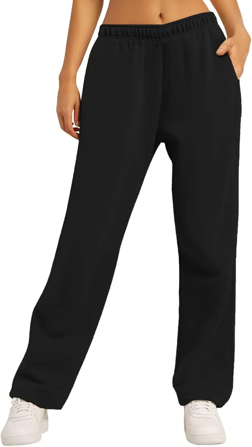 Aniywn Baggy Wide Leg Sweatpants for Women Joggers Workout Lounge with Pockets Yoga Pant Causal Drawstring High Waist Joggers