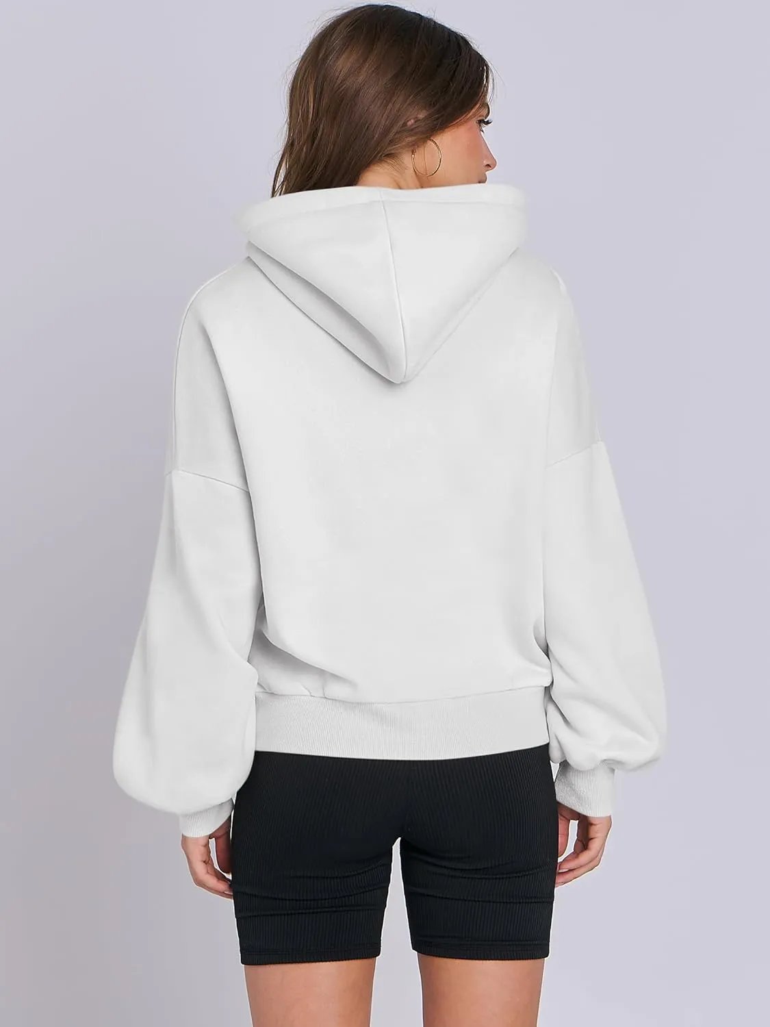 ANRABESS Womens Oversized Hoodies Lantern sleeve Fleece Sweatshirts 2024 Winter Loose Pullover Preppy Top Clothes