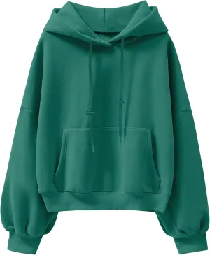 ANRABESS Womens Oversized Hoodies Lantern sleeve Fleece Sweatshirts 2024 Winter Loose Pullover Preppy Top Clothes