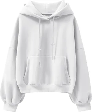 ANRABESS Womens Oversized Hoodies Lantern sleeve Fleece Sweatshirts 2024 Winter Loose Pullover Preppy Top Clothes