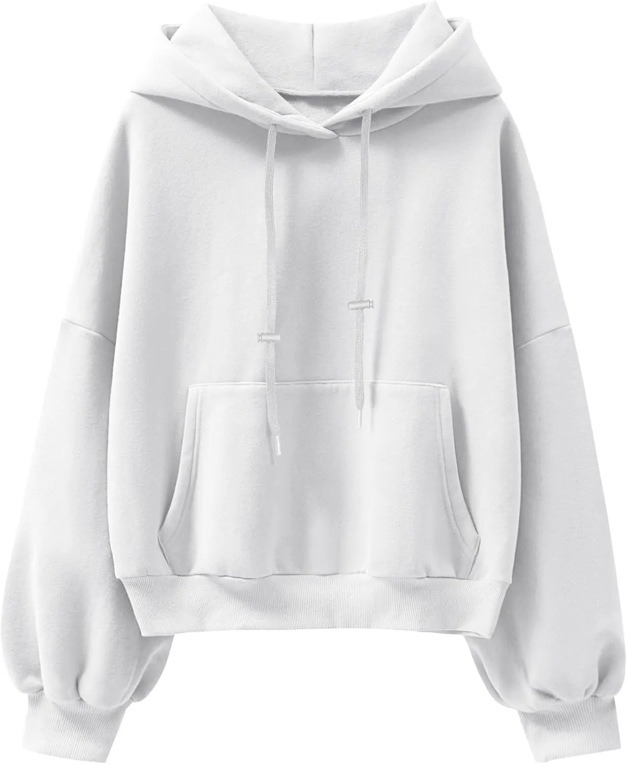 ANRABESS Womens Oversized Hoodies Lantern sleeve Fleece Sweatshirts 2024 Winter Loose Pullover Preppy Top Clothes