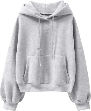 ANRABESS Womens Oversized Hoodies Lantern sleeve Fleece Sweatshirts 2024 Winter Loose Pullover Preppy Top Clothes