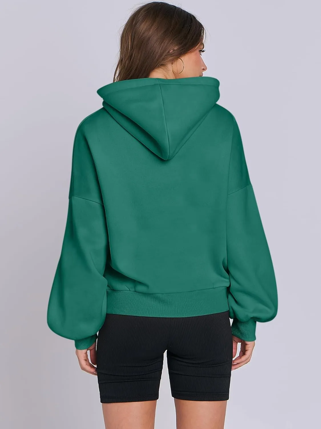 ANRABESS Womens Oversized Hoodies Lantern sleeve Fleece Sweatshirts 2024 Winter Loose Pullover Preppy Top Clothes