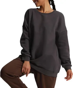 Aoxjox Womens Fleece Classic Crewneck Oversized Cloud Sweatshirt