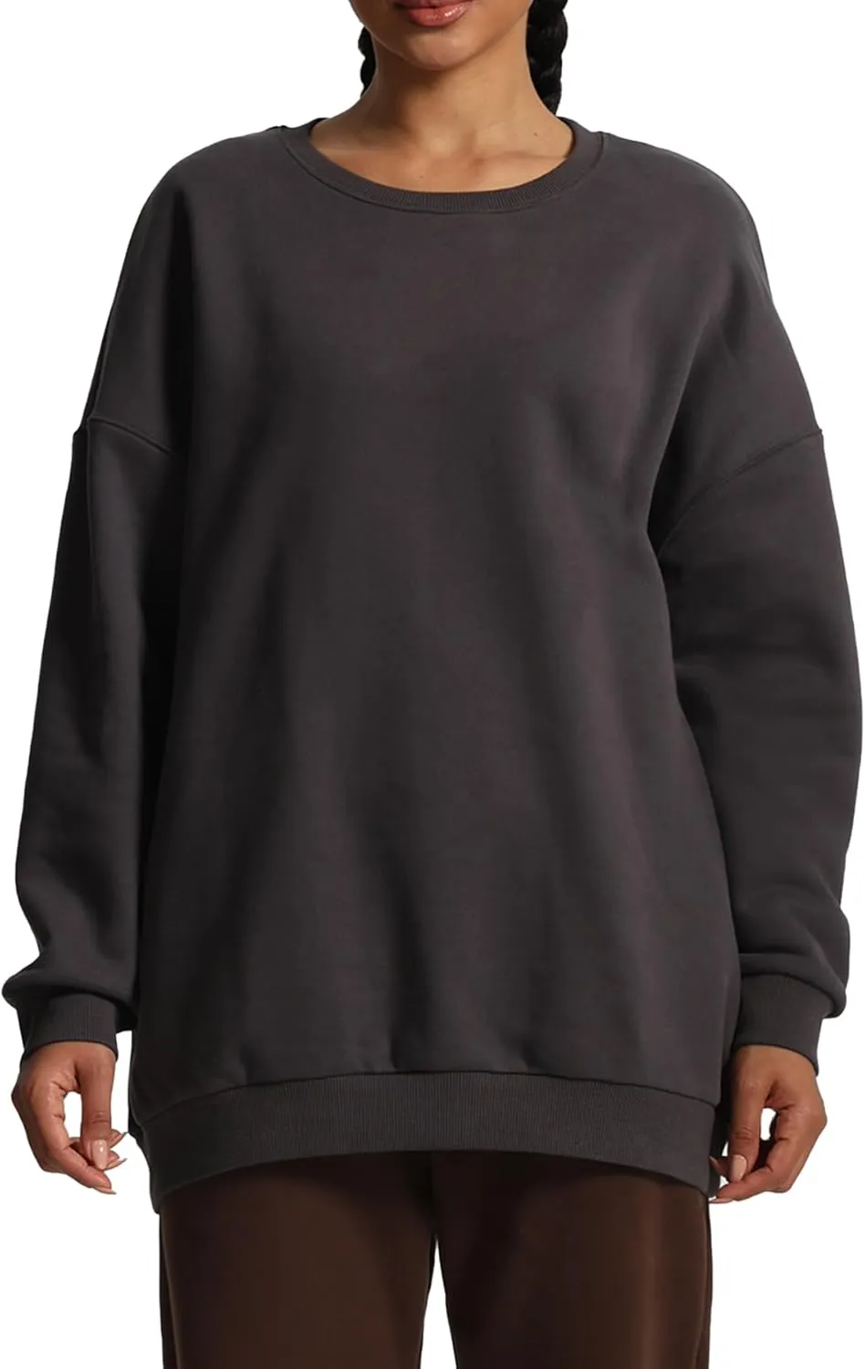Aoxjox Womens Fleece Classic Crewneck Oversized Cloud Sweatshirt
