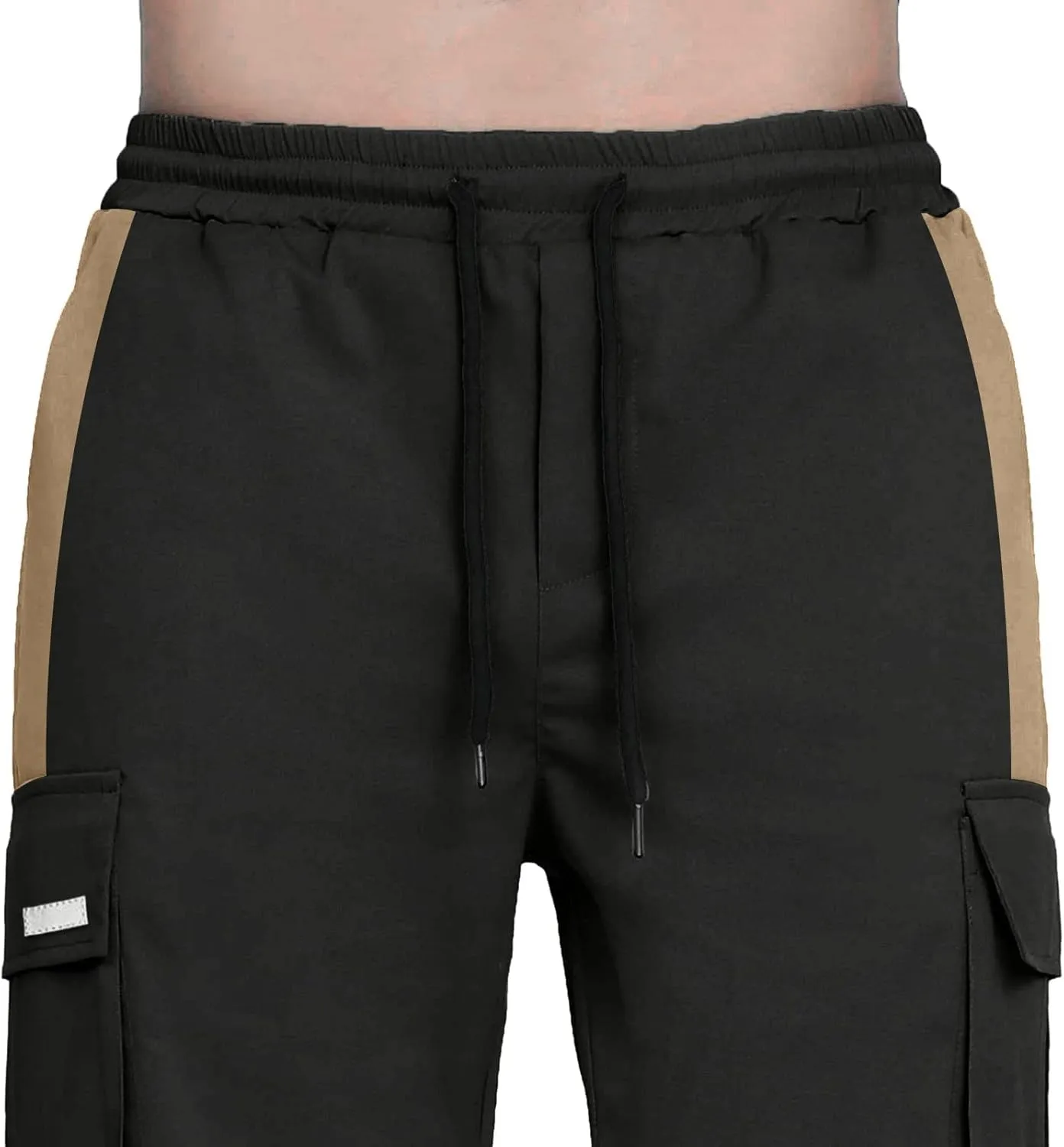 Athletic Joggers Hiking Pants Hat Multi Woven Pocket Foot Rope Solid Pants Street Cargo Gym Hiking Running Sweatpants