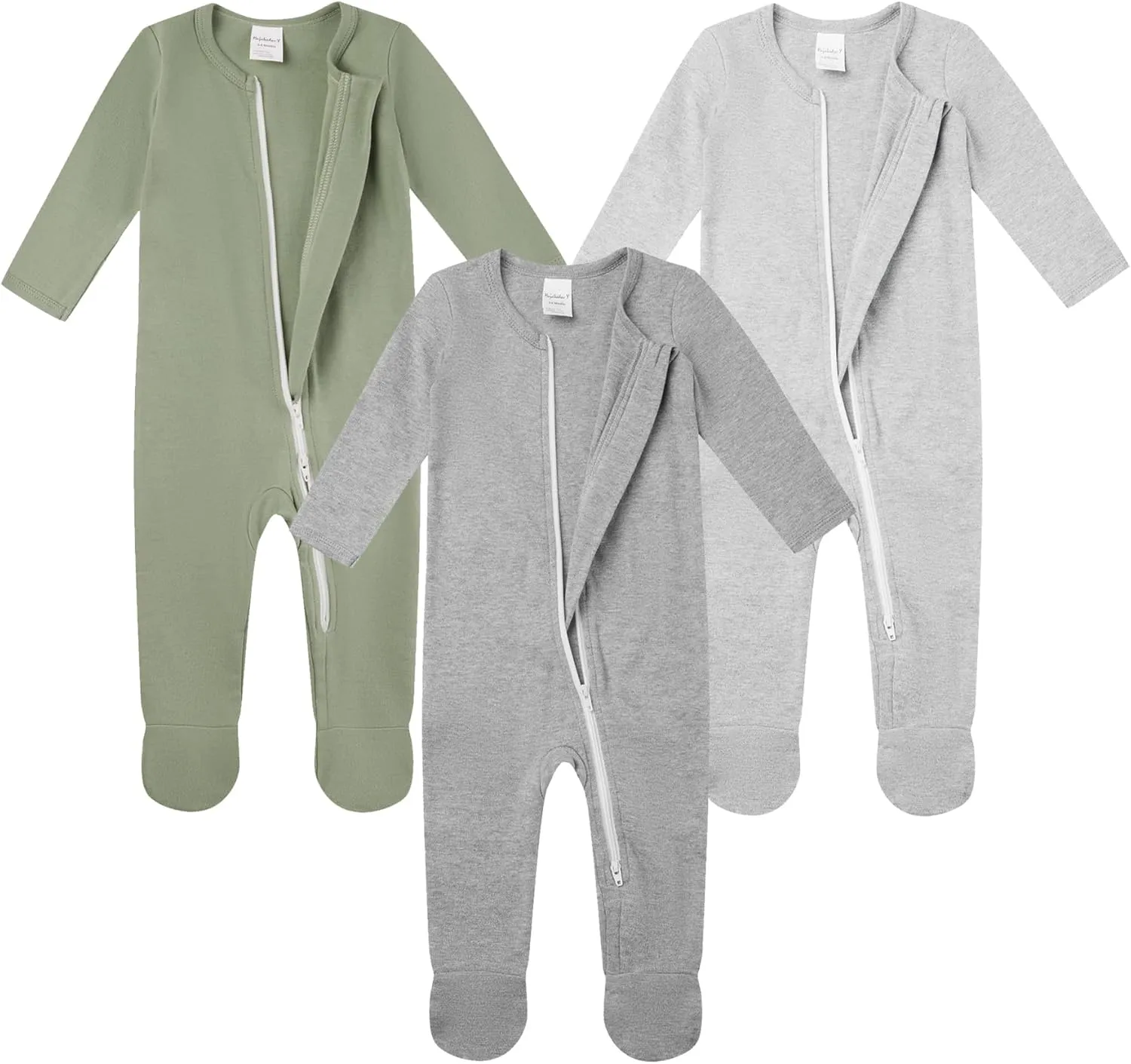 Baby Boys' Cotton Sleep and Play Pjs, Snug Fit Footed Jumpsuit, Zip Front Pajamas