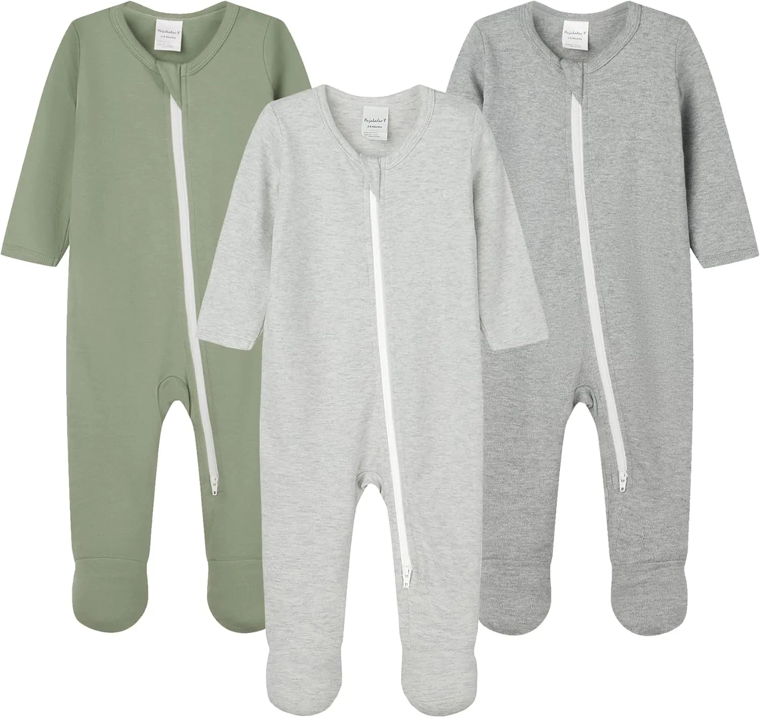 Baby Boys' Cotton Sleep and Play Pjs, Snug Fit Footed Jumpsuit, Zip Front Pajamas