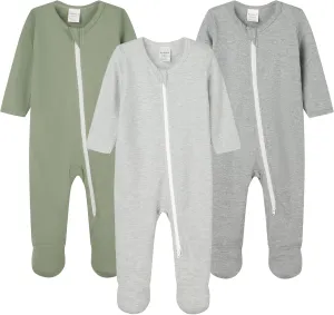 Baby Boys' Cotton Sleep and Play Pjs, Snug Fit Footed Jumpsuit, Zip Front Pajamas