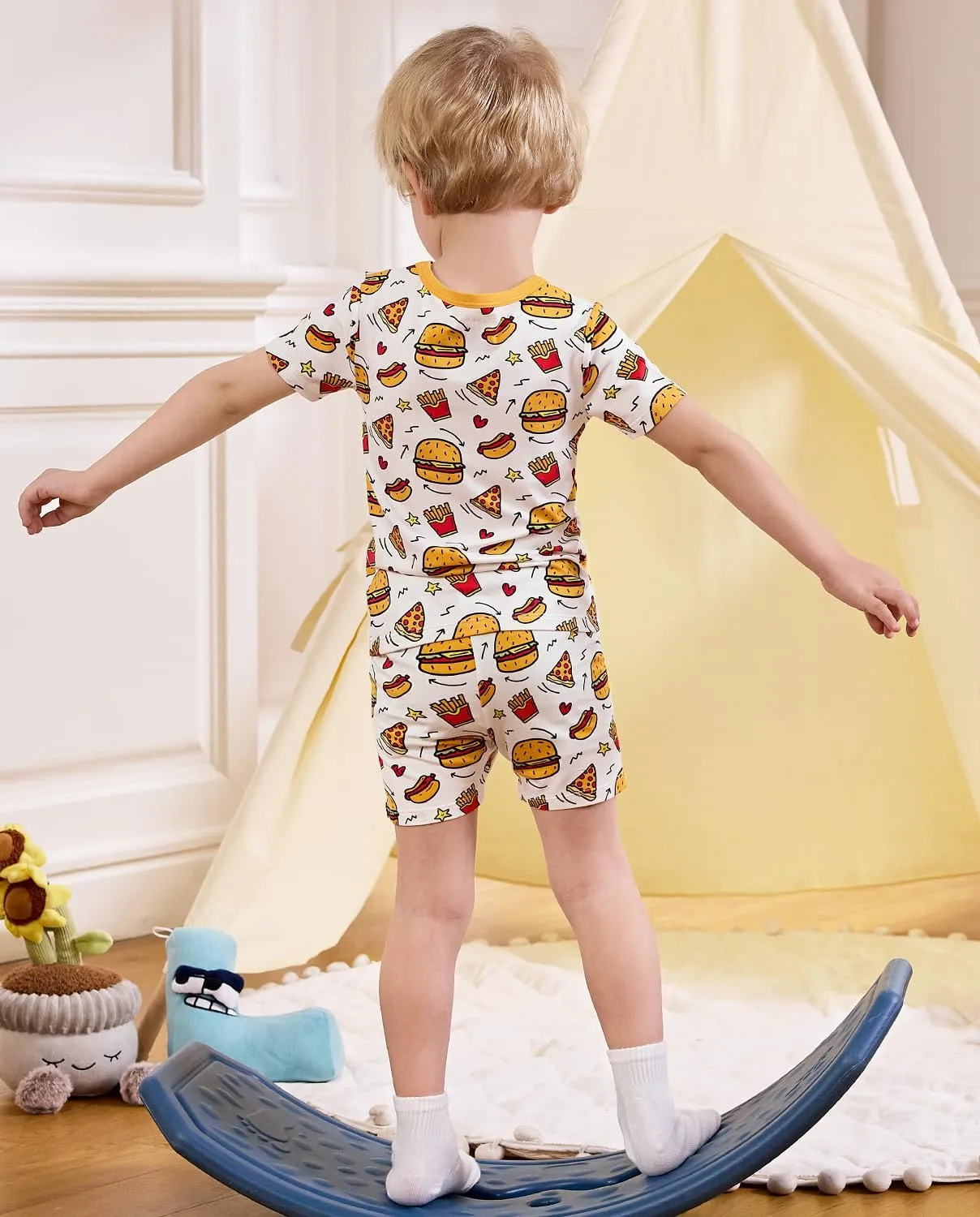 Bamboo Viscose Toddler Animal Pajamas Boys Girls Kids Cool Short Summer 12M-8Y Snug fit Pjs Set 2pcs