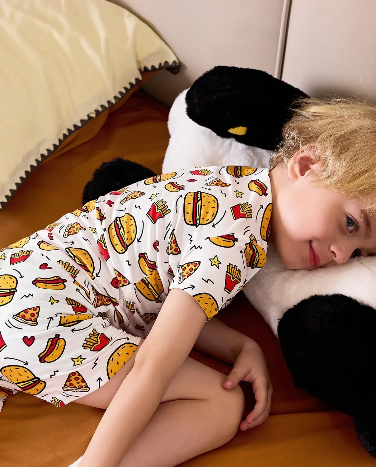 Bamboo Viscose Toddler Animal Pajamas Boys Girls Kids Cool Short Summer 12M-8Y Snug fit Pjs Set 2pcs