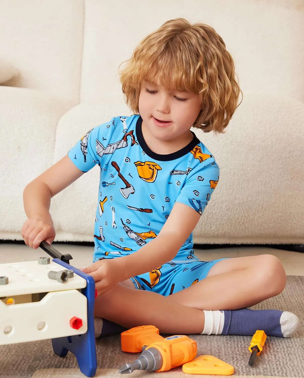 Bamboo Viscose Toddler Animal Pajamas Boys Girls Kids Cool Short Summer 12M-8Y Snug fit Pjs Set 2pcs