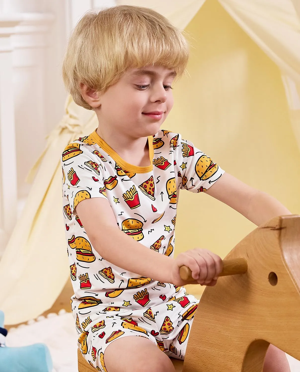 Bamboo Viscose Toddler Animal Pajamas Boys Girls Kids Cool Short Summer 12M-8Y Snug fit Pjs Set 2pcs
