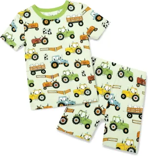 Bamboo Viscose Toddler Car Pajamas Boys Girls Kids Cool Short Summer 12M-8Y Snug fit Pjs Set 2pcs
