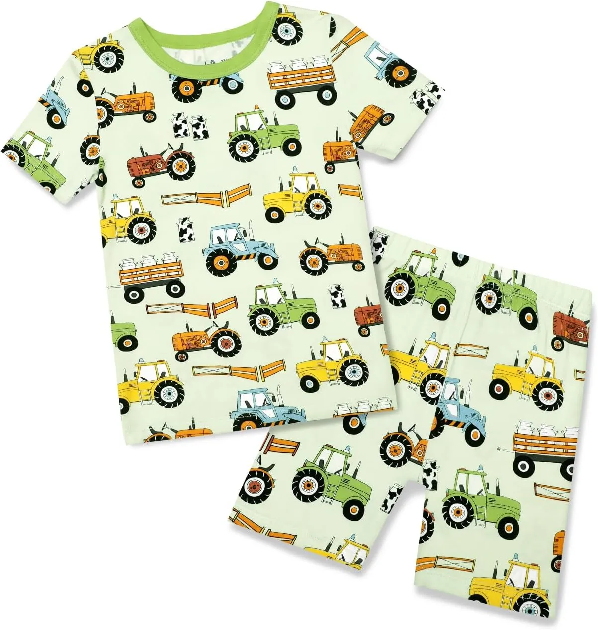 Bamboo Viscose Toddler Car Pajamas Boys Girls Kids Cool Short Summer 12M-8Y Snug fit Pjs Set 2pcs
