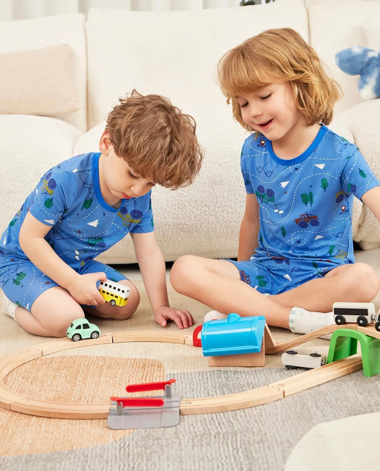 Bamboo Viscose Toddler Car Pajamas Boys Girls Kids Short Cool Summer 12M-8Y Snug fit Pjs Set 2pcs