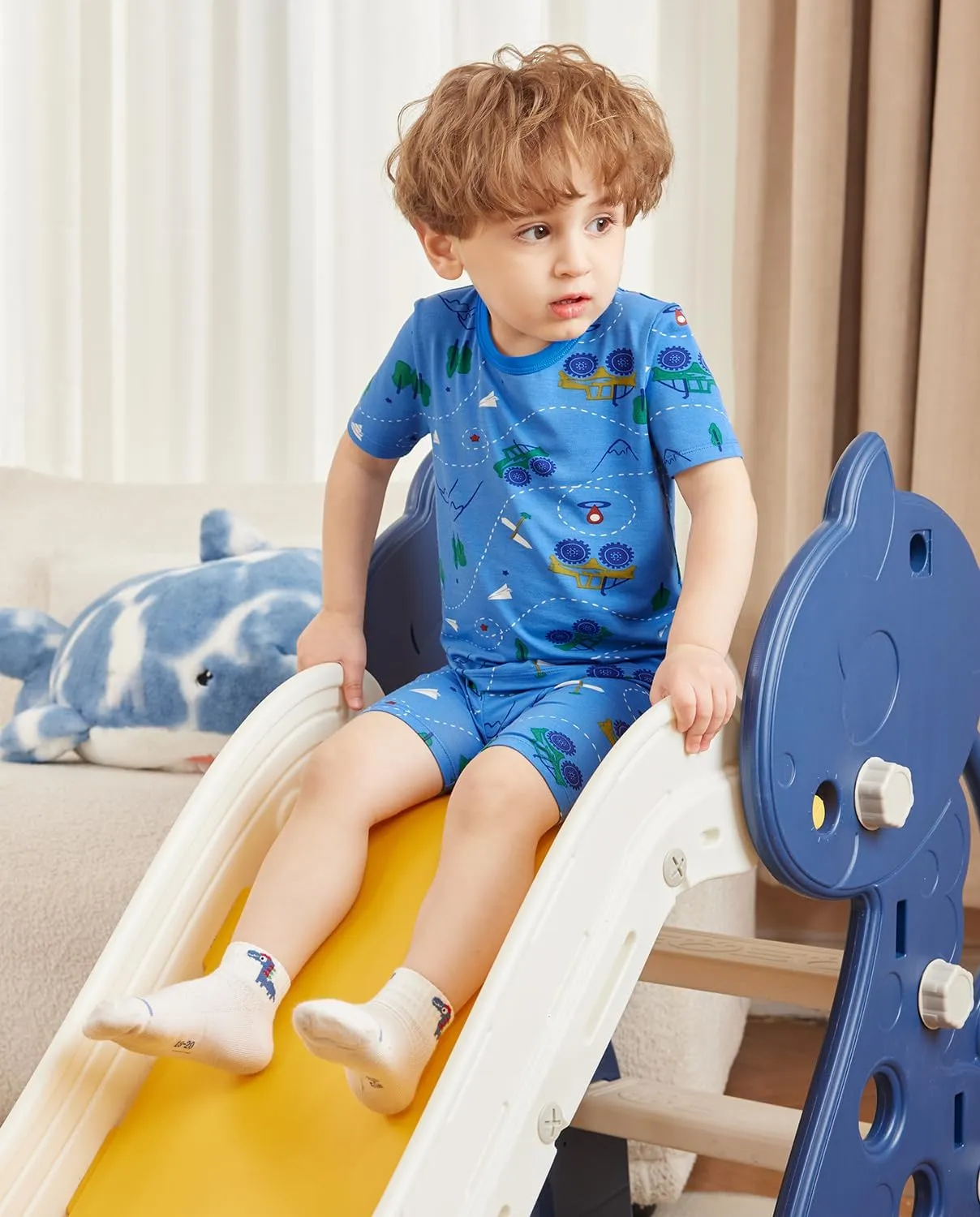 Bamboo Viscose Toddler Car Pajamas Boys Girls Kids Short Cool Summer 12M-8Y Snug fit Pjs Set 2pcs
