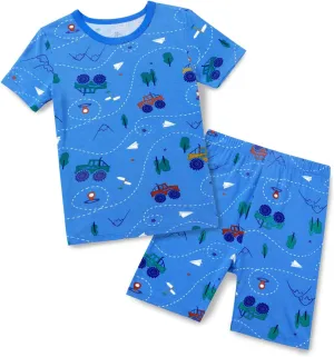 Bamboo Viscose Toddler Car Pajamas Boys Girls Kids Short Cool Summer 12M-8Y Snug fit Pjs Set 2pcs