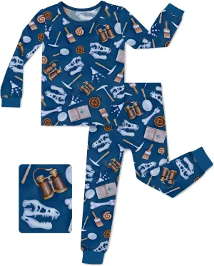 Bamboo Viscose Toddler Pajamas Boys Girls Baby Animal Pjs Sets 12M-8Y Kids 2pcs Long-Sleeve Snug fit Sleepwear