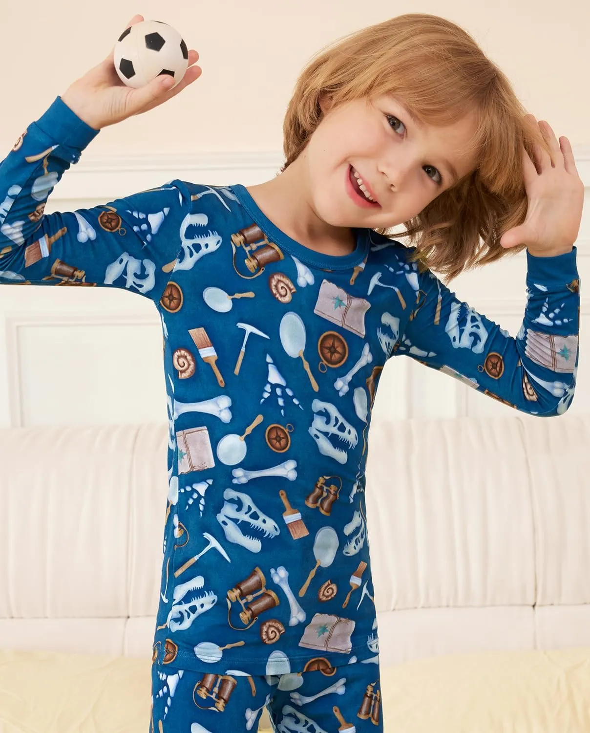 Bamboo Viscose Toddler Pajamas Boys Girls Baby Animal Pjs Sets 12M-8Y Kids 2pcs Long-Sleeve Snug fit Sleepwear