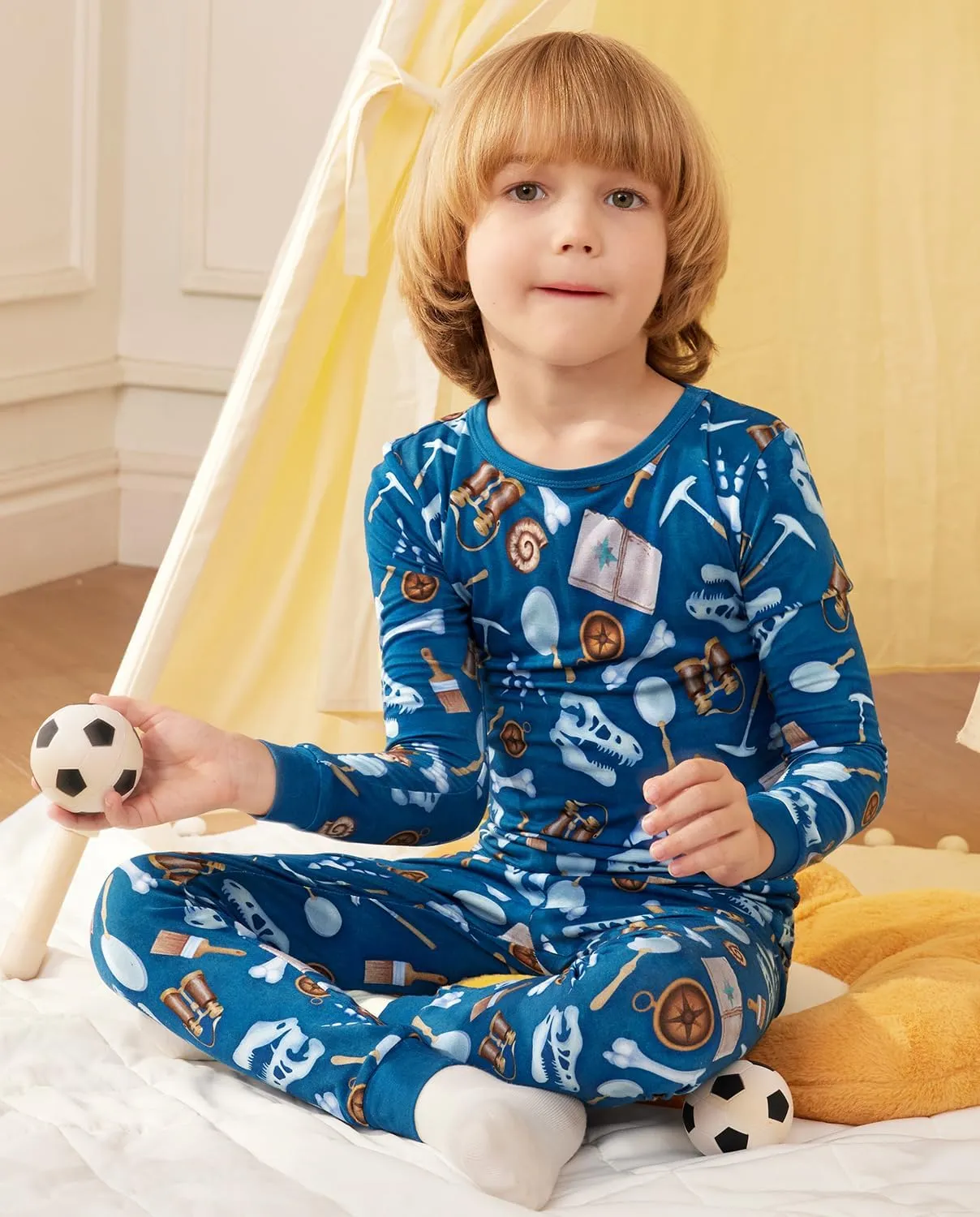 Bamboo Viscose Toddler Pajamas Boys Girls Baby Animal Pjs Sets 12M-8Y Kids 2pcs Long-Sleeve Snug fit Sleepwear
