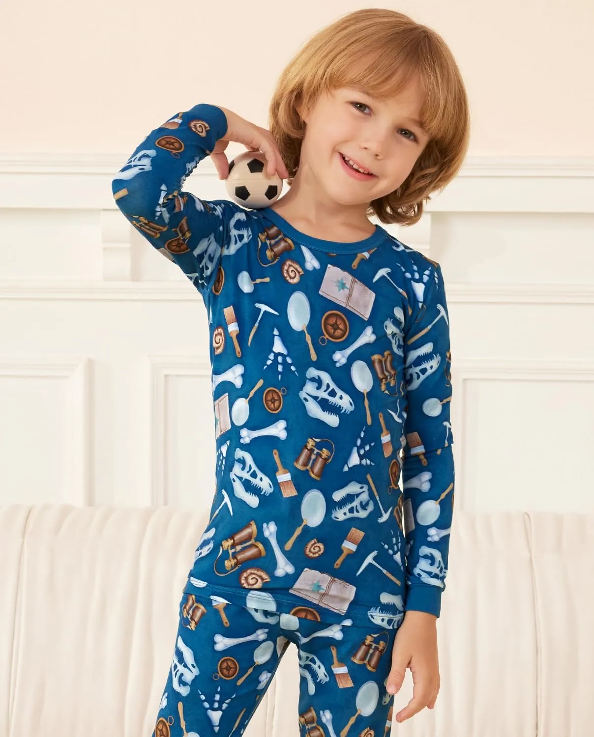 Bamboo Viscose Toddler Pajamas Boys Girls Baby Animal Pjs Sets 12M-8Y Kids 2pcs Long-Sleeve Snug fit Sleepwear
