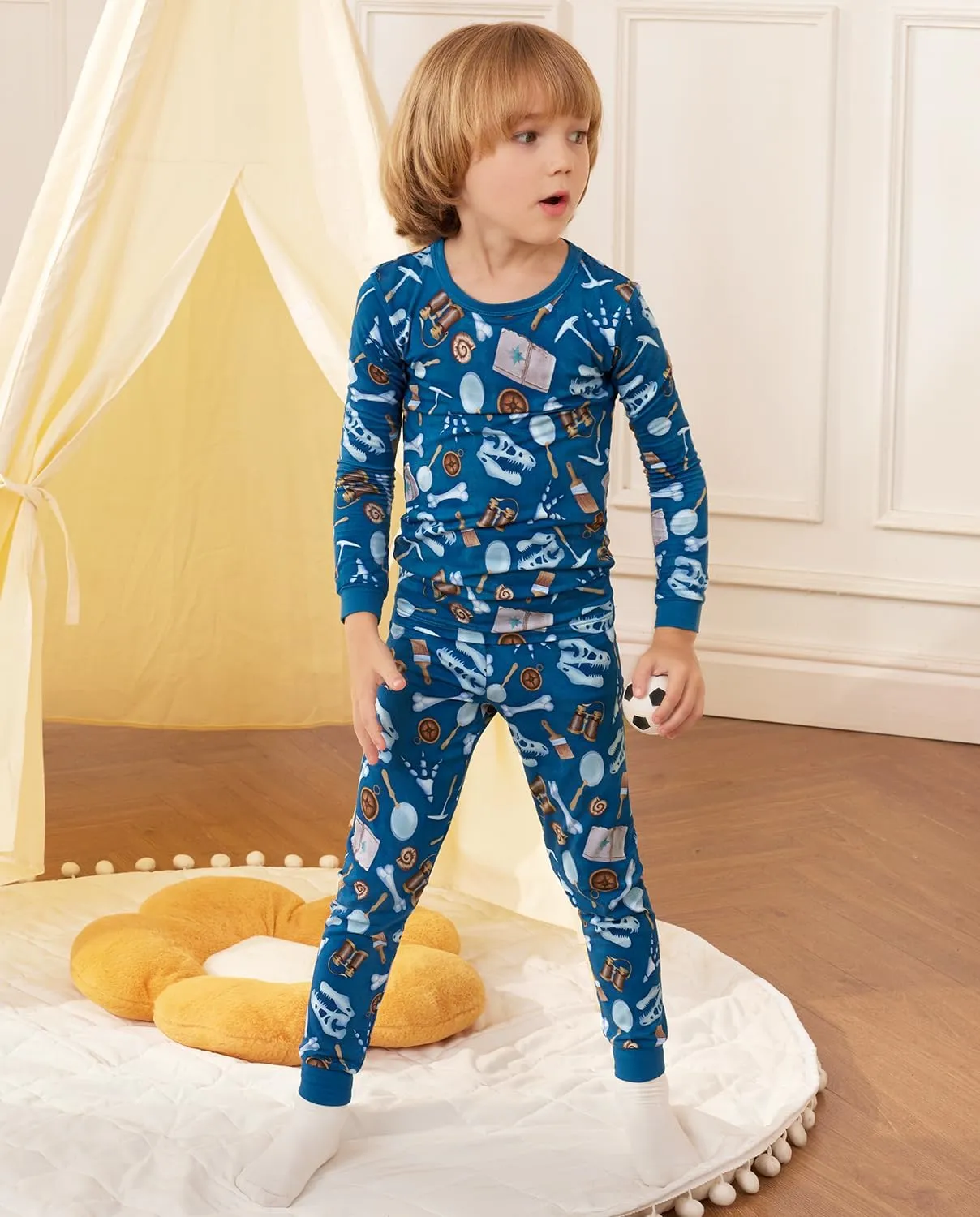 Bamboo Viscose Toddler Pajamas Boys Girls Baby Animal Pjs Sets 12M-8Y Kids 2pcs Long-Sleeve Snug fit Sleepwear