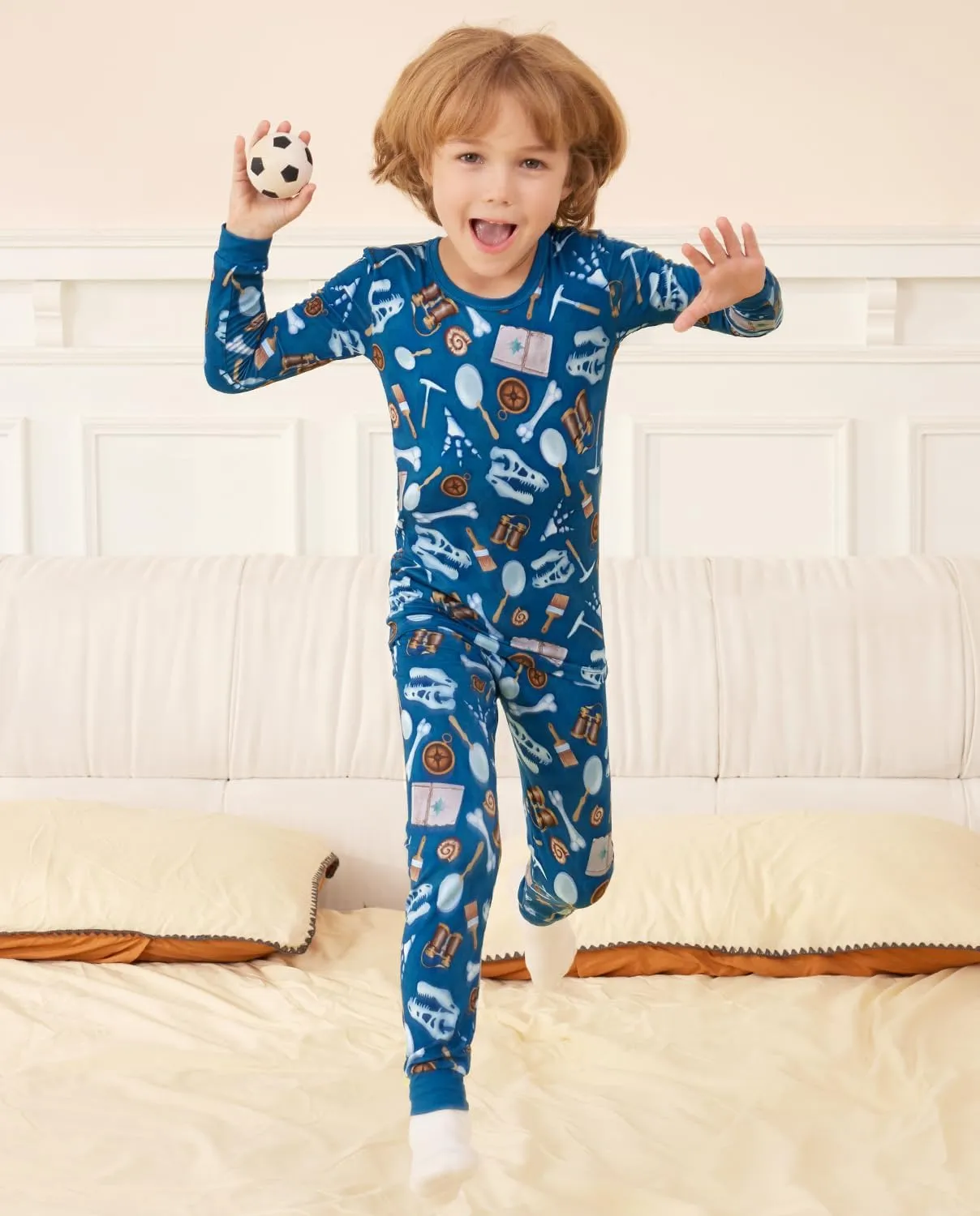 Bamboo Viscose Toddler Pajamas Boys Girls Baby Animal Pjs Sets 12M-8Y Kids 2pcs Long-Sleeve Snug fit Sleepwear