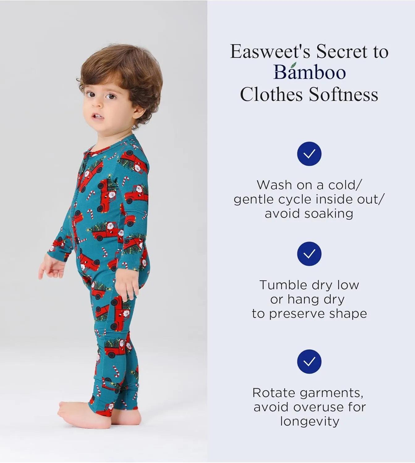 Bamboo Viscose Zipper Pajamas Baby Convertible Footie Pajama for Boys Girls, Snug Fit Baby Sleeper