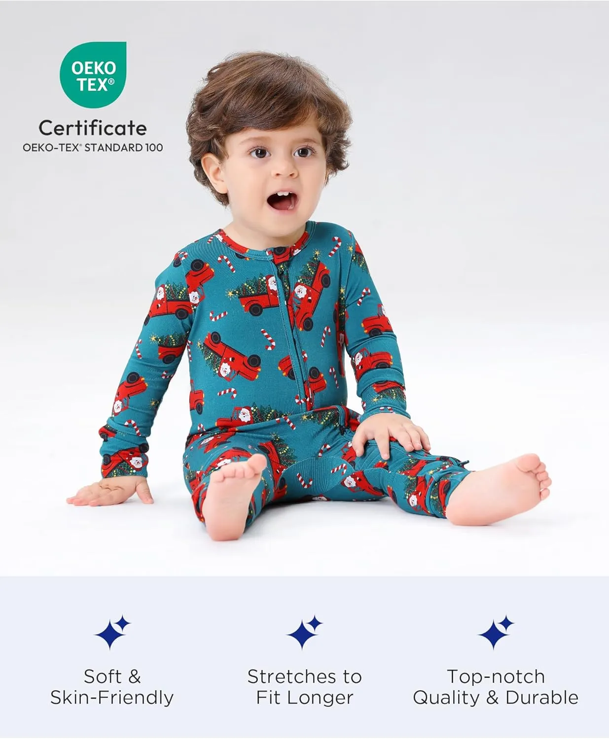 Bamboo Viscose Zipper Pajamas Baby Convertible Footie Pajama for Boys Girls, Snug Fit Baby Sleeper
