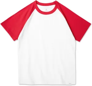 Boys Tshirt Raglan Short Sleeve Shirt Color Block Cotton Blend Basic Tees Breathable Baseball T-Shirts Light Weight