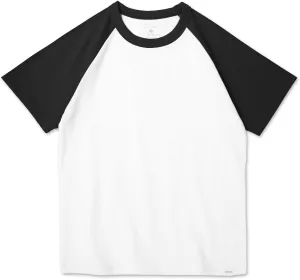 Boys Tshirt Raglan Short Sleeve Shirt Color Block Cotton Blend Basic Tees Breathable Baseball T-Shirts Light Weight
