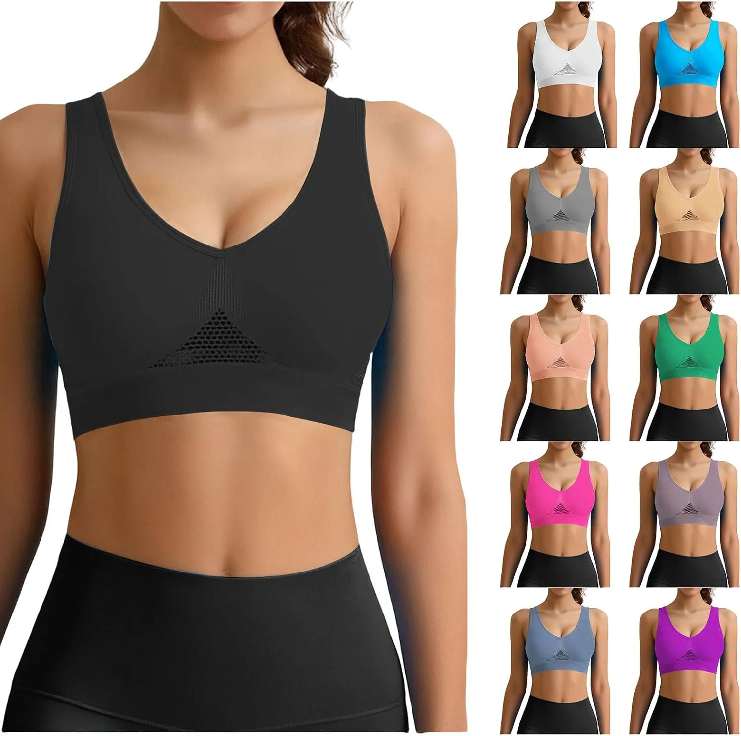 Breathable Anti-Sagging Breasts Sports Bras Comfortable Seamless Bralette Breathable Lift Up Air Bra Wireless Bra