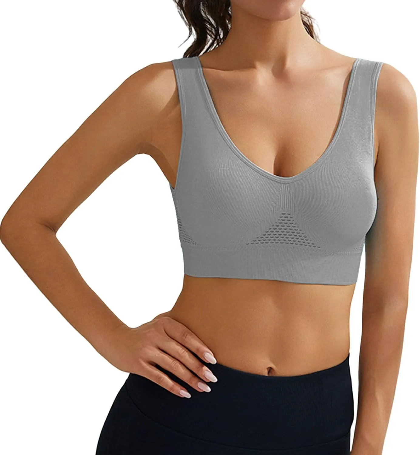Breathable Anti-Sagging Breasts Sports Bras Comfortable Seamless Bralette Breathable Lift Up Air Bra Wireless Bra